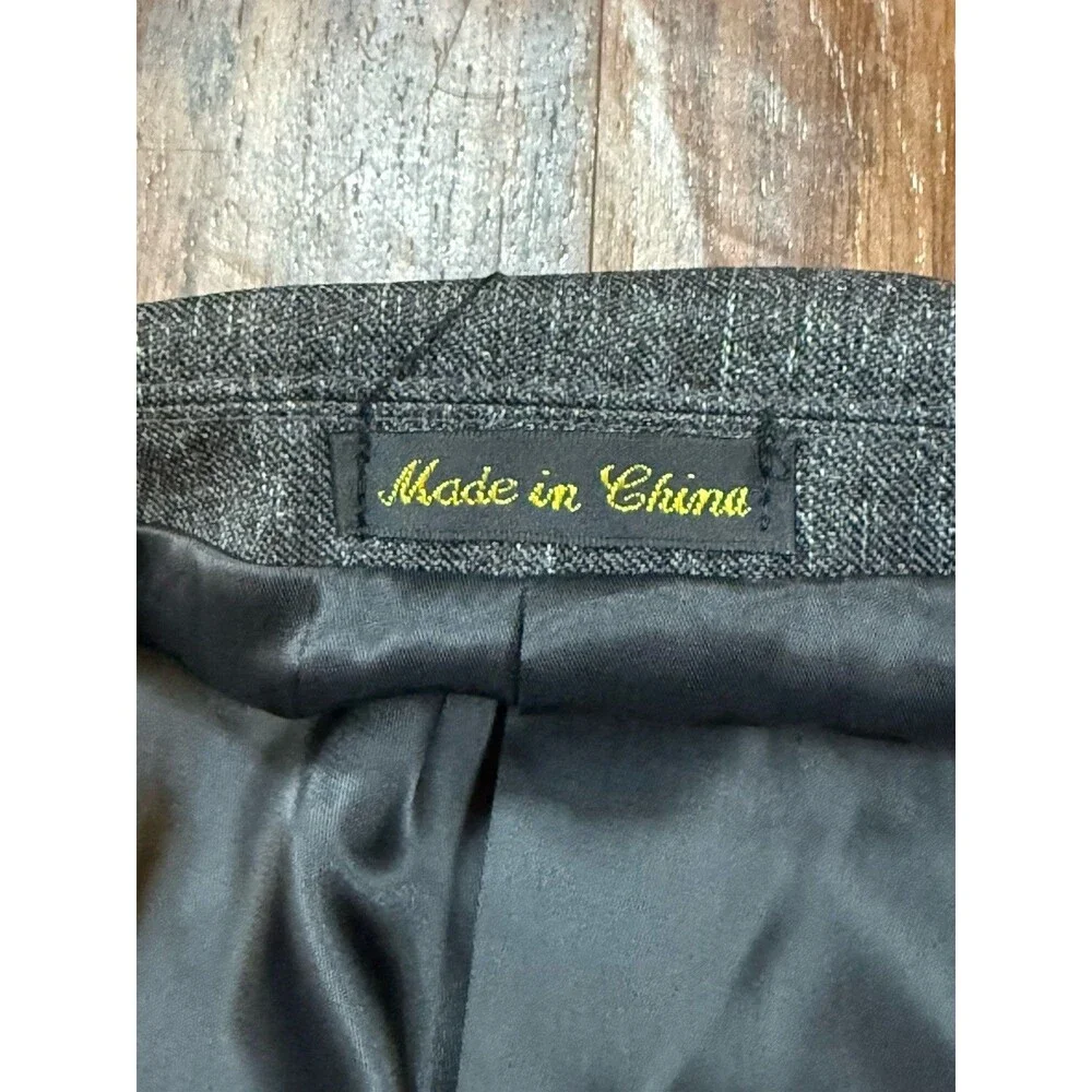 NWT Circle S Men’s Sport Coat 56 R Gray Black Suede Yoke Cowboy Western CC2976